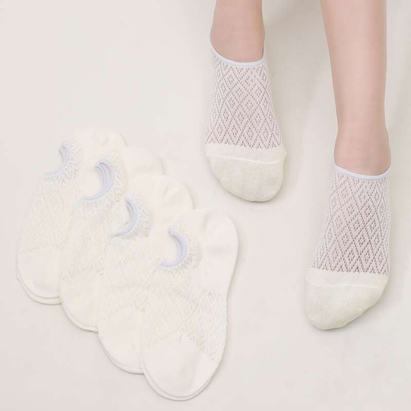 

5pairs Hollow Out Invisible Socks, White