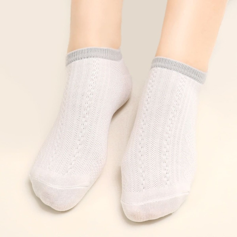 

Two Tone Ankle Socks, White