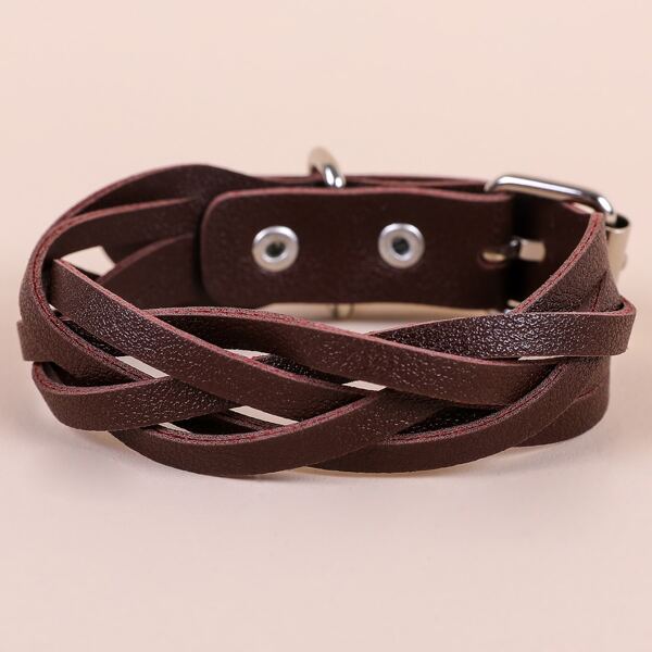 

Men Braided Bracelet, Coffee brown