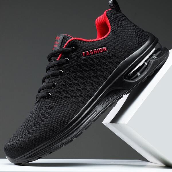 

Men Letter Graphic Running Shoes, Black