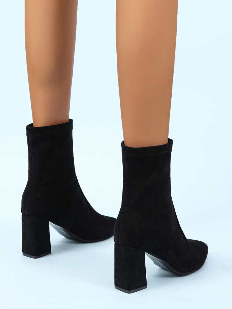 Botas sin cordones de moda para mujer - Negro - Añade 2