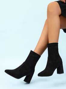Ladies' Fashionable Slip-on Boots - Black - View 3