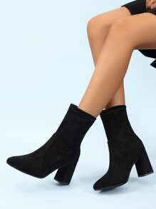 Ladies' Fashionable Slip-on Boots - Black - View 4