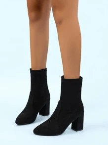 Ladies' Fashionable Slip-on Boots - Black - View 5