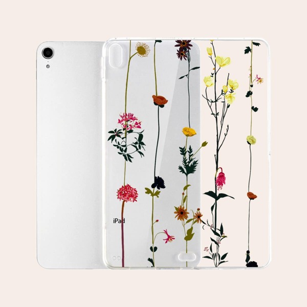 

Clear Flower Pattern Case For iPad, Multicolor