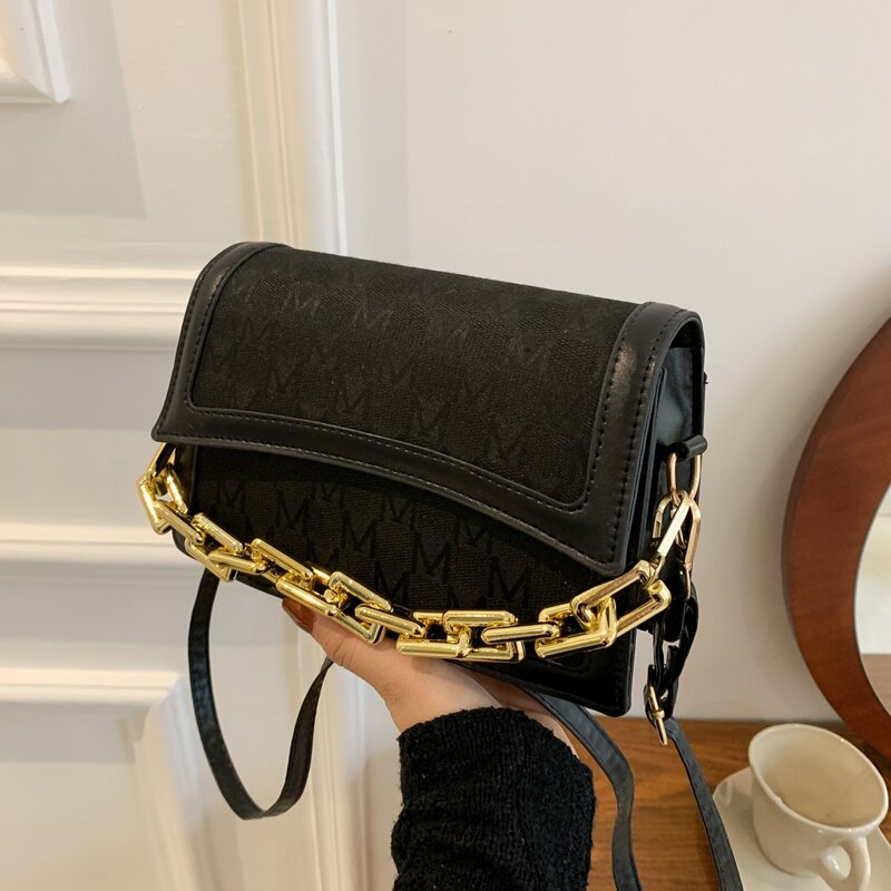 

Letter Graphic Satchel Bag, Black