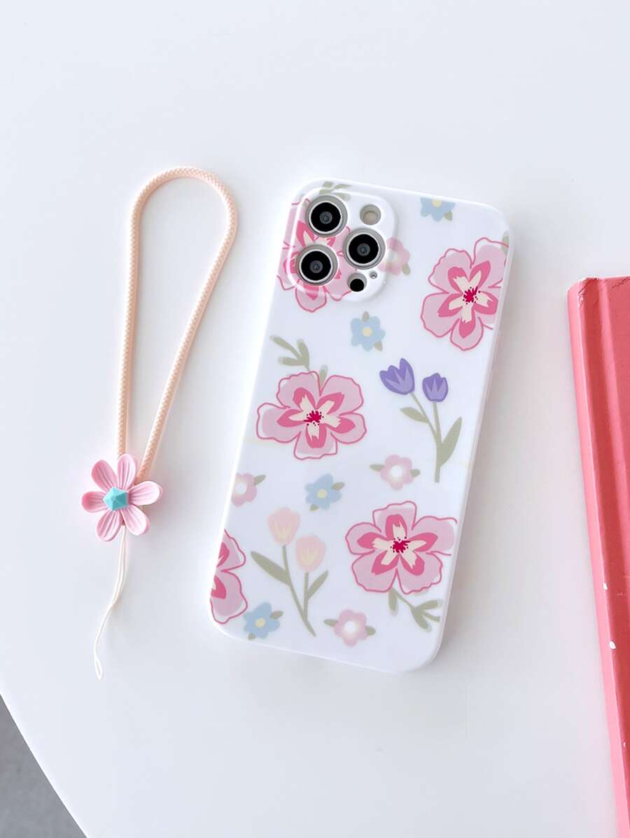 Hộp đựng điện thoại di động vẽ hoa có dây buộc - Nhiều màu - Xem 1