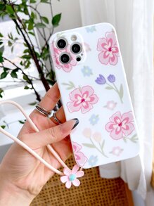 Hộp đựng điện thoại di động vẽ hoa có dây buộc - Nhiều màu - Xem 2