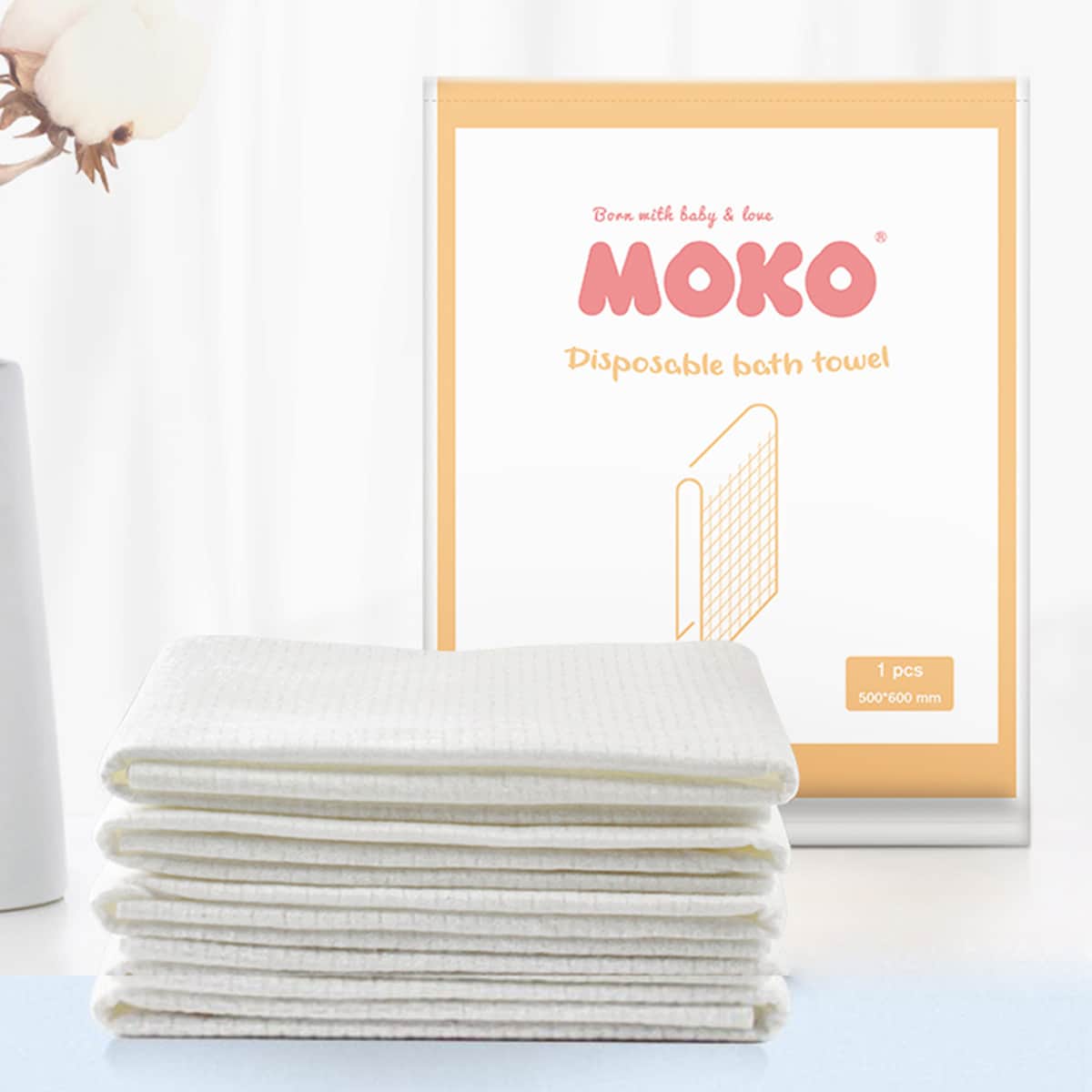

1pc Solid Color Disposable Bath Towel, Multicolor