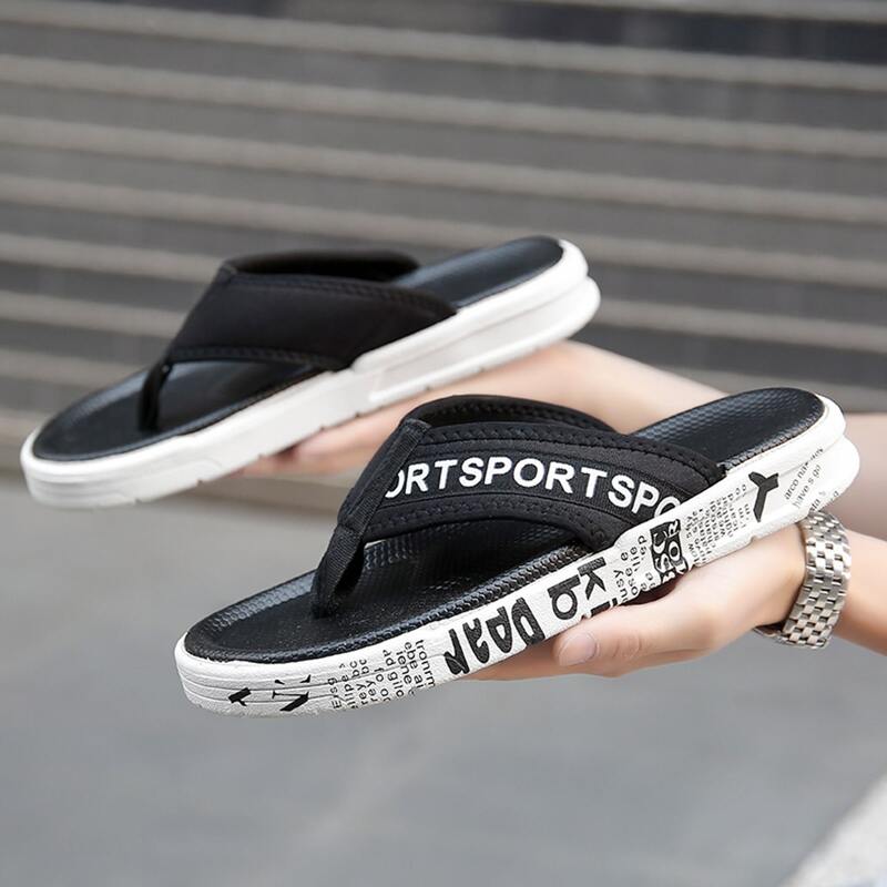 

Guys Letter Graphic Flip Flops, Black