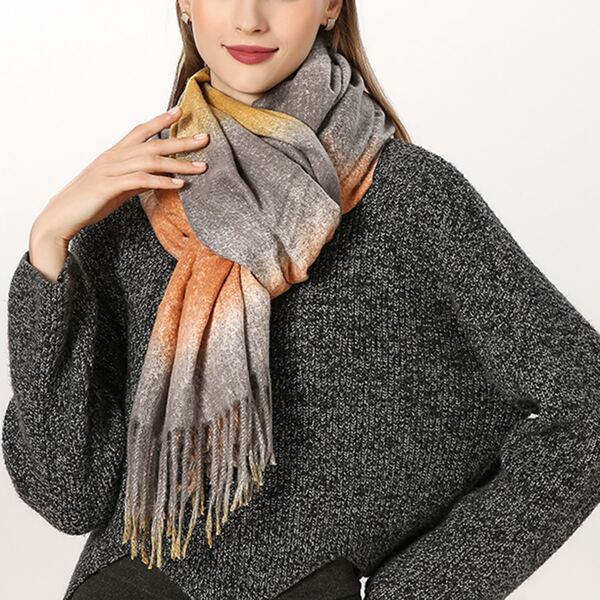 

Simple Tassel Decor Scarf, Multicolor
