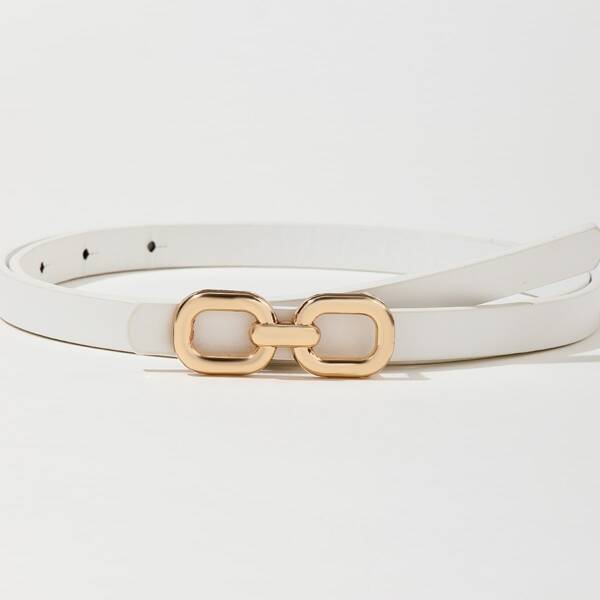 

Metal Buckle Belt, White