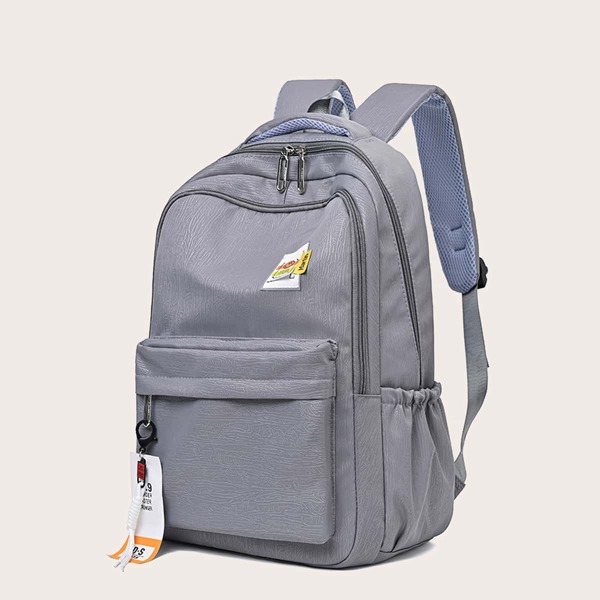 

Letter Patch Functional Backpack, Grey