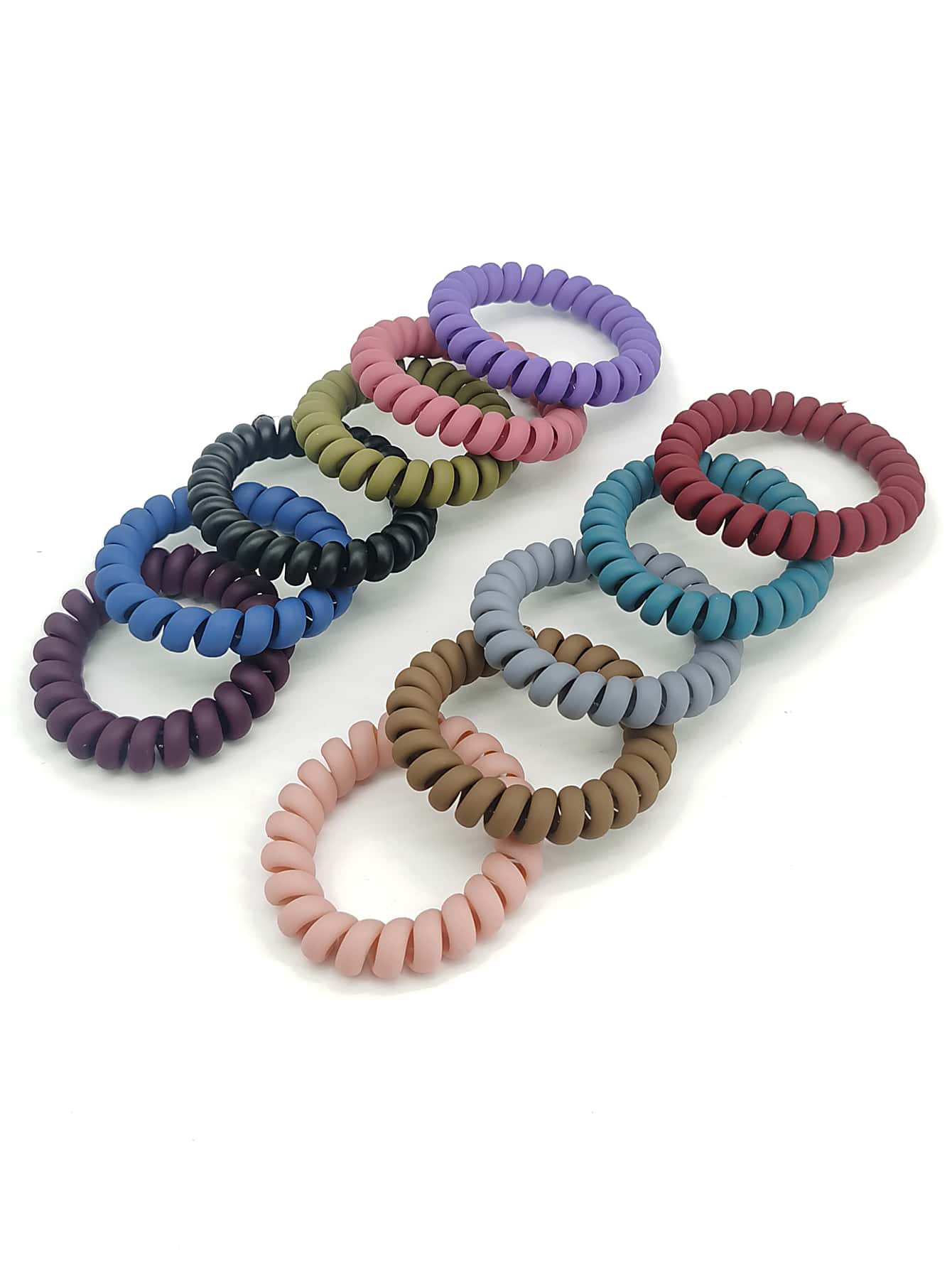 11pcs Spiral Hair Tie - Multicolor - View 1