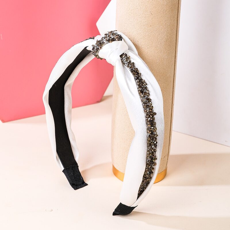

1pc Rhinestone Decor Headband, White