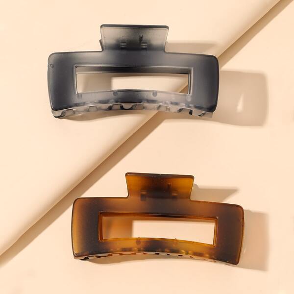 

2pcs Geometric Hair Claw, Multicolor