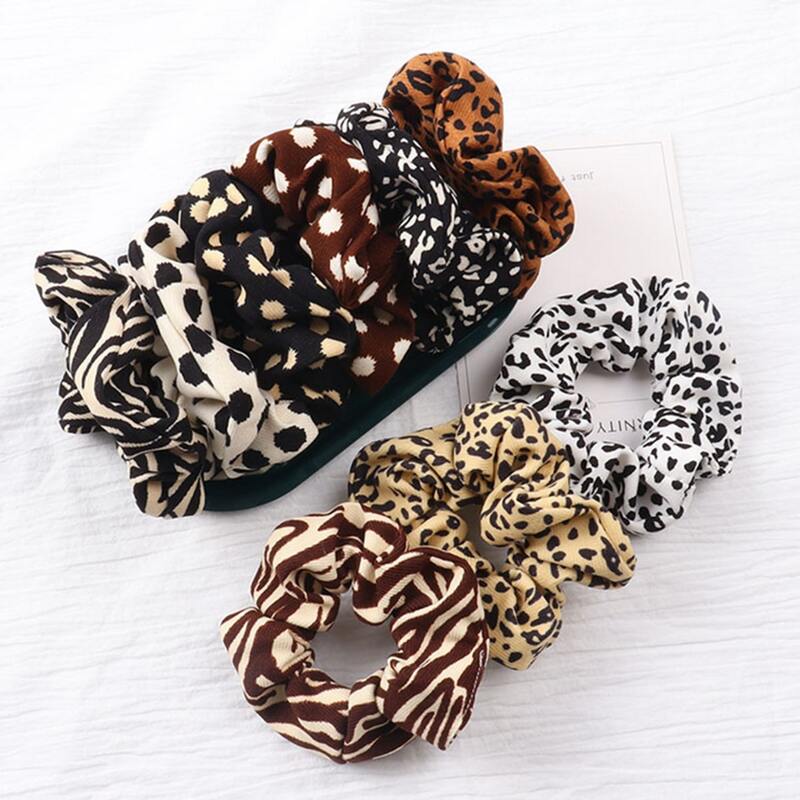 

5pcs Random Leopard Scrunchie, Multicolor