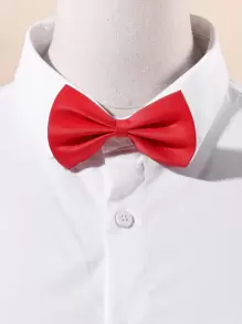 纯色领结非常适合外出和装扮，适合学校 - 紅色 - 查看 1
