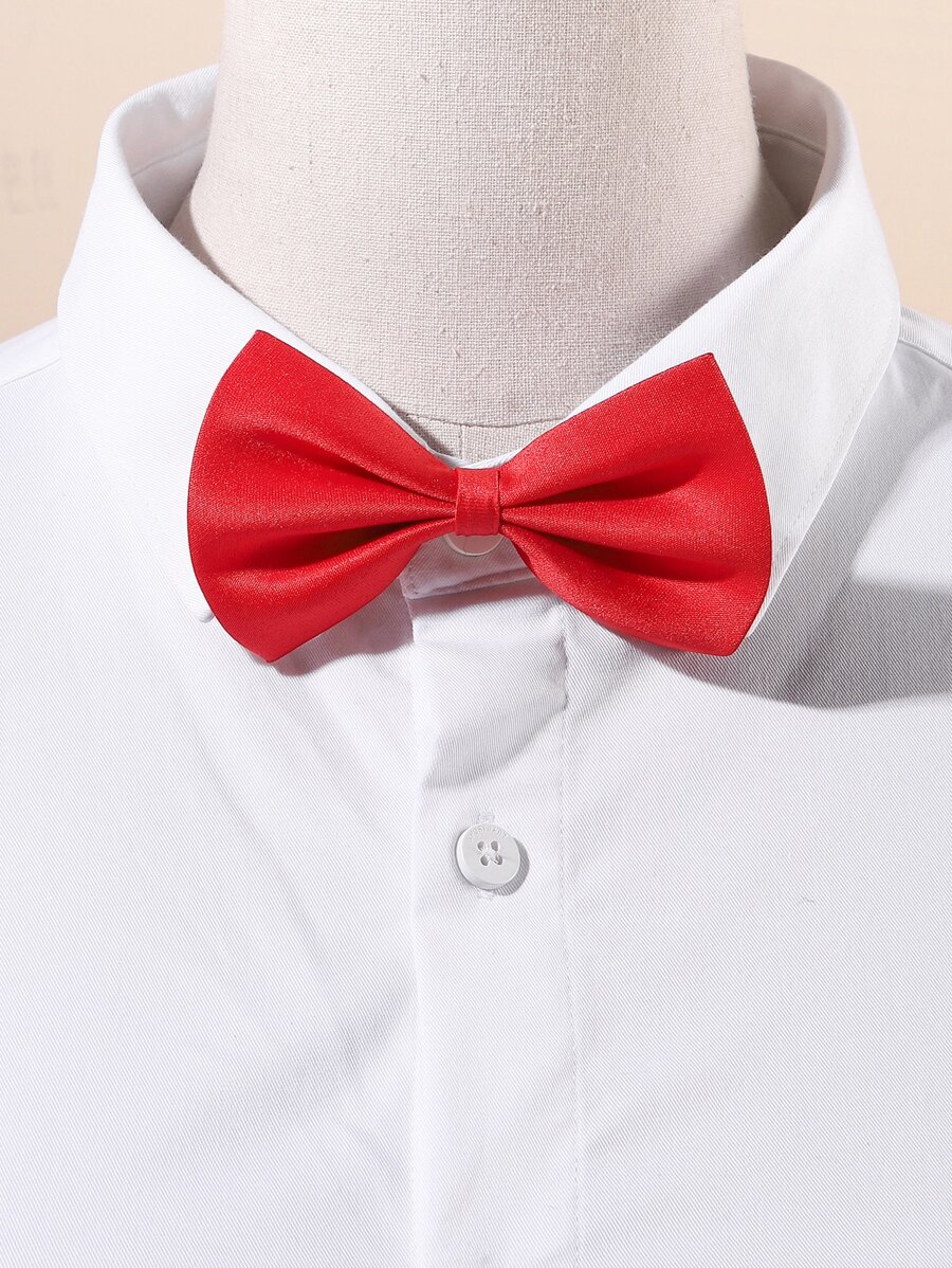 纯色领结非常适合外出和装扮，适合学校 - 紅色 - 查看 1