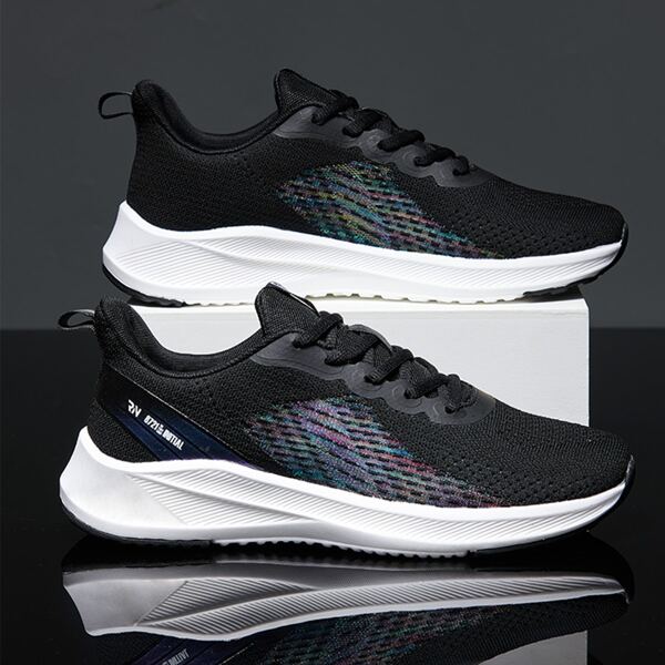 

Men Minimalist Lace Up Front Sneakers, Black