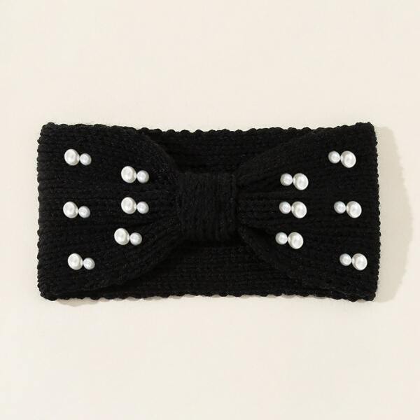 

Faux Pearl Decor Hair Band, Black