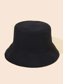 Letter Graphic Bucket Hat - Black - View 3