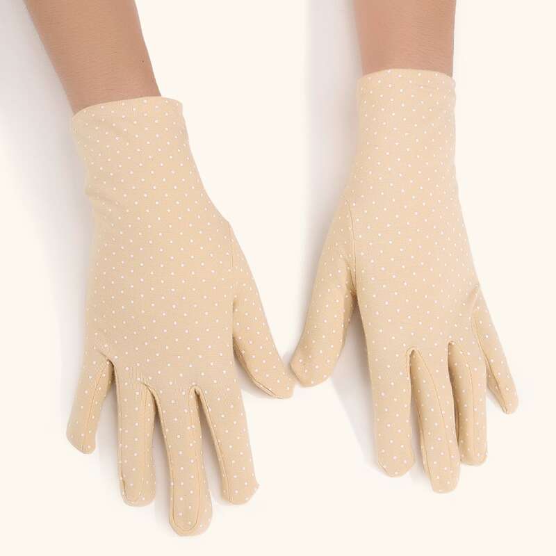 

Polka Dot Graphic Gloves, Khaki