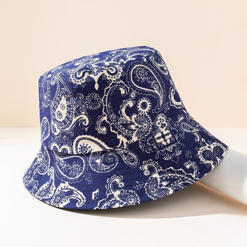 

Paisley Print Bucket Hat, Blue