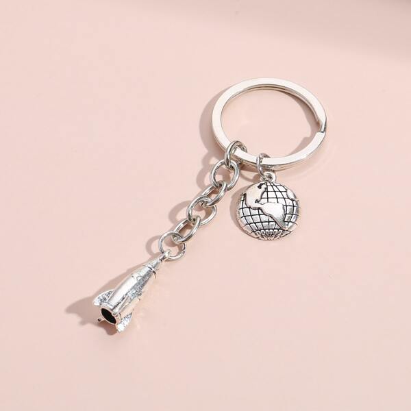 

Rocket Pendant Keychain, Silver