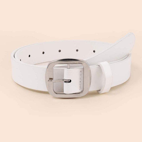 

Metal Buckle Belt & Punch Tool, White