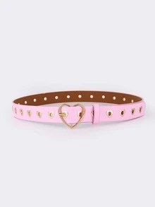 心形搭扣皮帶和工具 - 粉色 - 查看 2