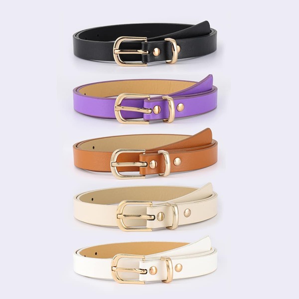 

5pcs Metal Buckle Belt & Punch Tool, Multicolor