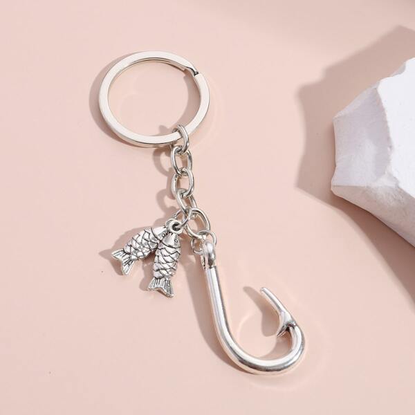 

Fish Pendant Keychain, Silver