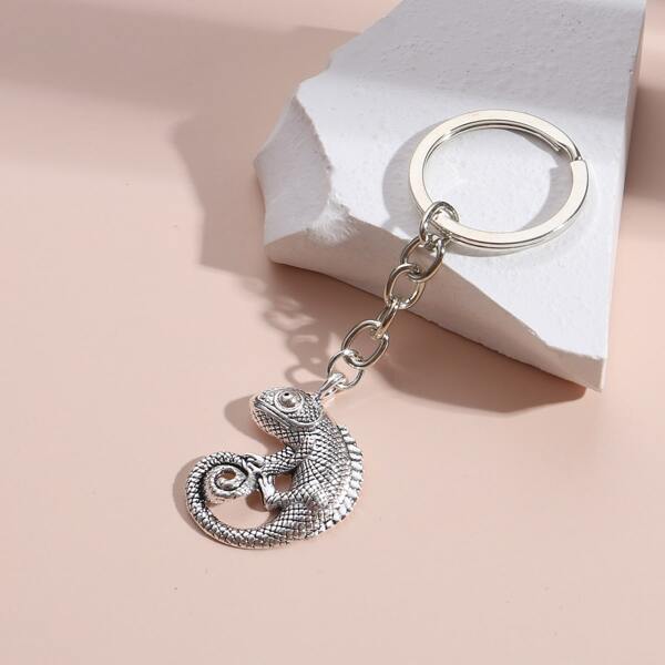 

Lizard Pendant Keychain, Silver