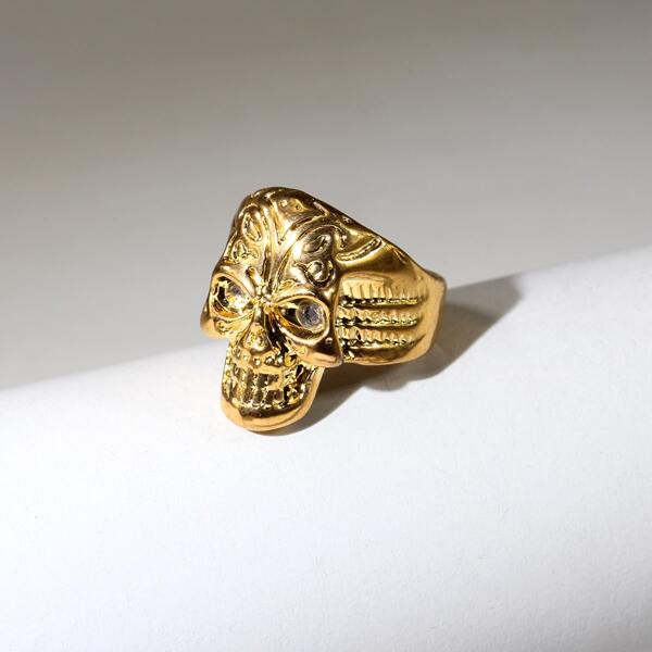 

Men Skull Design Ring, Gold