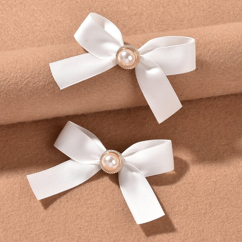 

2pcs Bow Hair Clip, White
