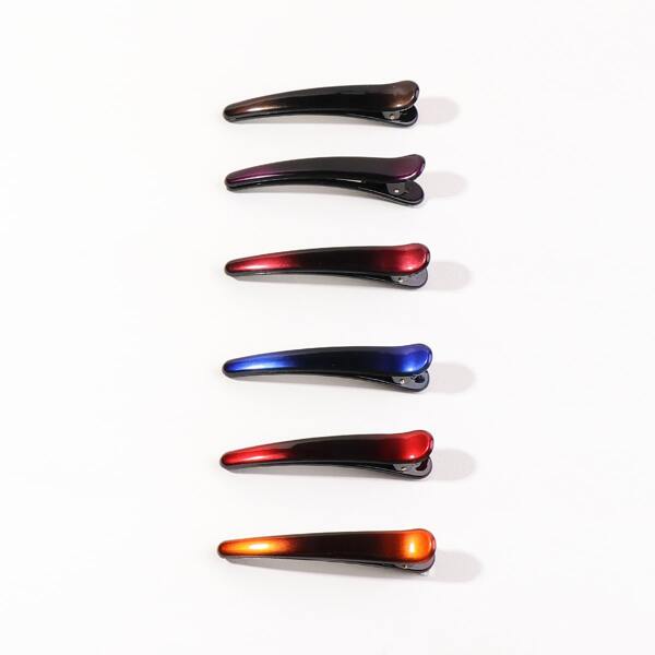 

6pcs Simple Alligator Hair Clip, Multicolor