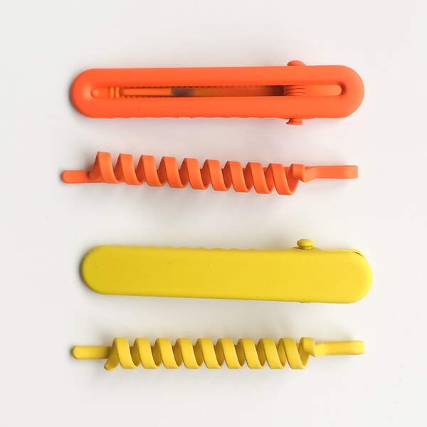 

4pcs Solid Hair Clip, Multicolor