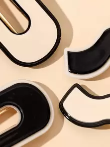 4 chiếc kẹp tóc cá sấu vuông lượn sóng màu cà phê tương phản, kẹp tóc càng cua, kẹp tóc cài đầu, đồ dùng học tập, phụ kiện tóc, phụ kiện đội đầu, phụ kiện tóc cho nữ, ghim cài tóc - Nhiều màu - Xem 3