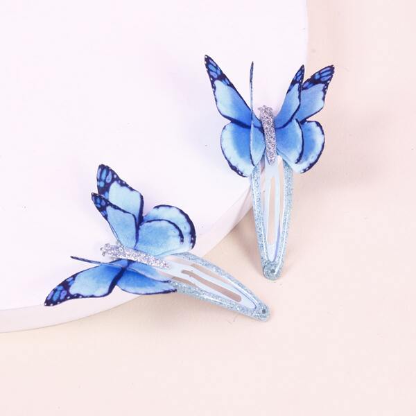 

2pcs Butterfly Decor Hair Clip, Multicolor