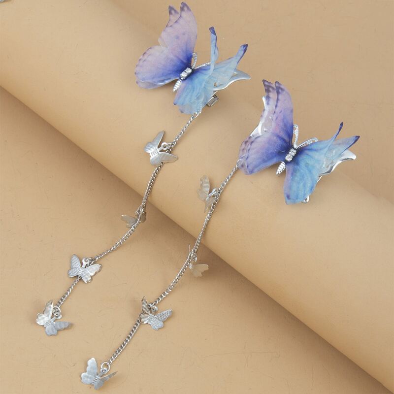 

2pcs Butterfly Decor Hair Clip, Multicolor