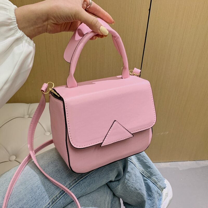 

Minimalist Flap Satchel Bag, Pink