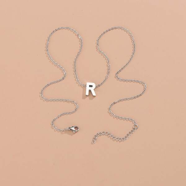

Letter Charm Necklace, Silver