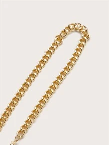 SHEIN 大碼鏈條絲絨吊帶上衣 - 黑色 - 查看 3