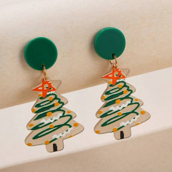 

Christmas Tree Decor Drop Earrings, Multicolor
