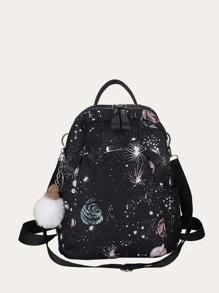 星系圖案後背包