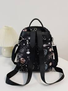 星系圖案後背包