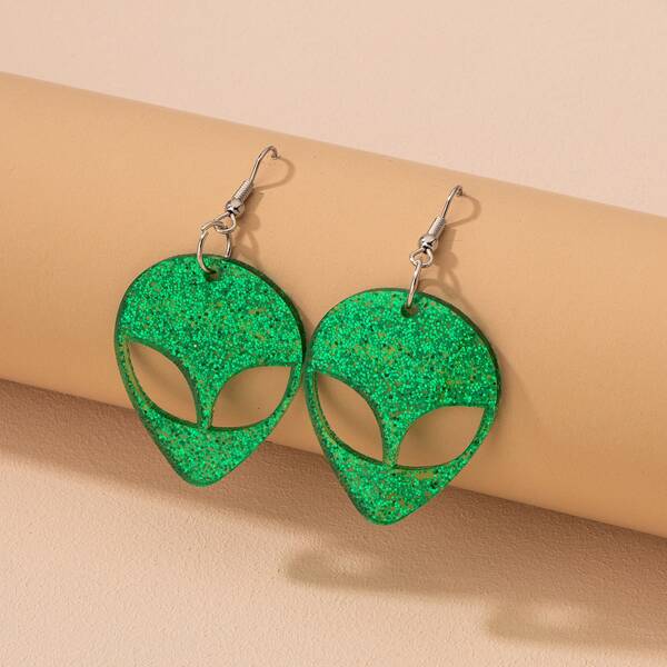 

Alien Decor Drop Earrings, Green