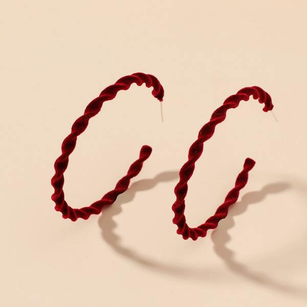 

Twist Open Hoop Earrings, Red violet
