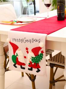 Chemin de table à motif père Noël - Multicolore - Voir 2